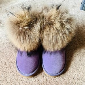 Ugh boots with fox fur